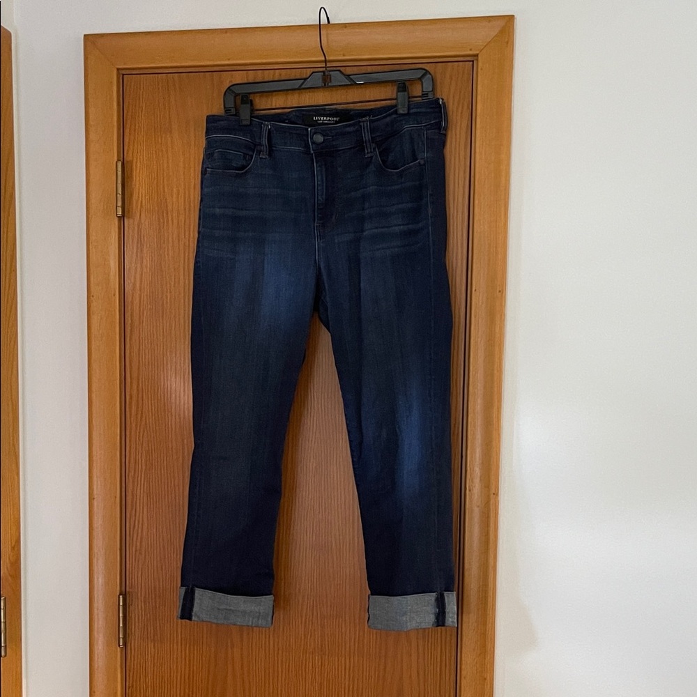 Liverpool Dark Blue Ankle Jeans